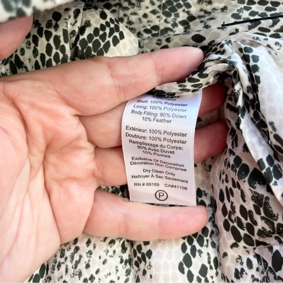 {ATM} Snake Print Boxy Down Puffer Jacket, Size XS - Picture 14 of 14